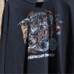 Rolling Stones Harley-Davidson Black and Orange Long Sleeve Tee